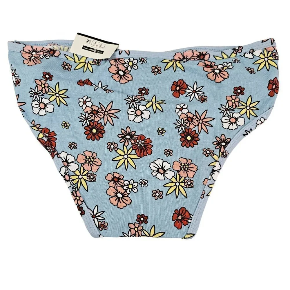No Boundaries Cotton Floral Tie Dye Stripe Cheeky  4-Pack Panties –Size XS NWT